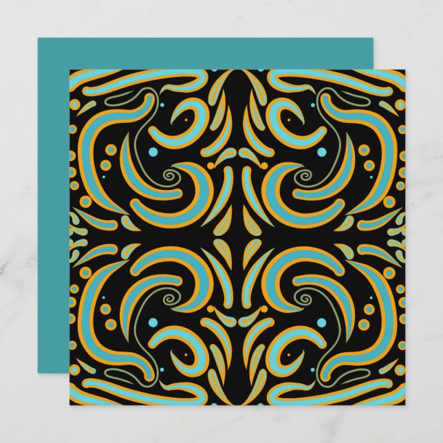 Circular, Linear And Tapered Shapes Abstract Art Card (Front/Back)