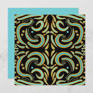 Circular, Linear And Tapered Shapes Abstract Art Card