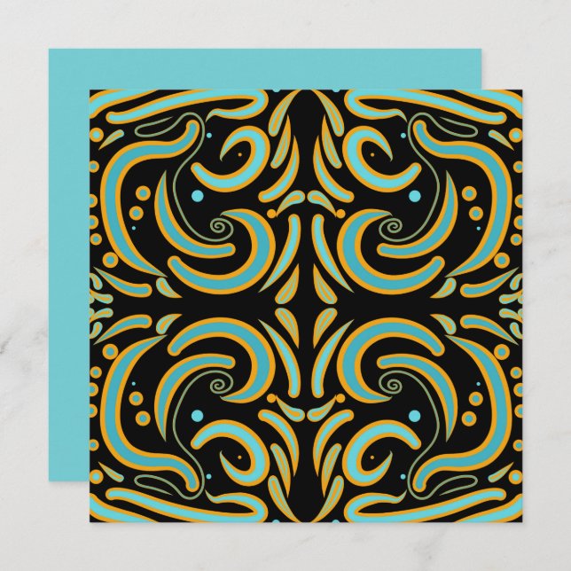Circular, Linear And Tapered Shapes Abstract Art Card (Front/Back)