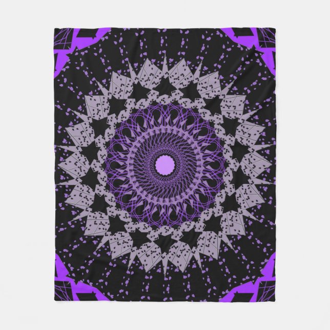 Circular Mandala Fleece Blanket (Front)