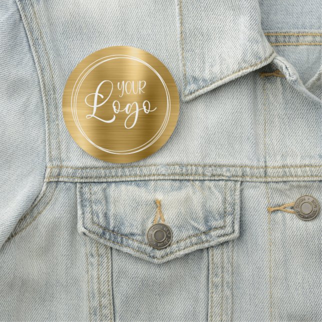Circular Metallic Gold Logo Name Tag (In Situ)