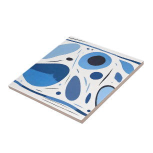 Circular Mirage Madness Abstract Ceramic Tile