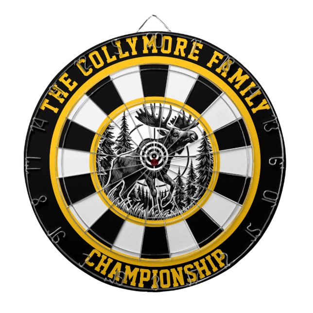 Circular Moose Bullseye Design Dartboard (Front)