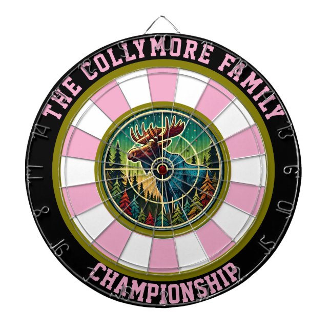 Circular Moose with Target Overlay Dartboard (Front)