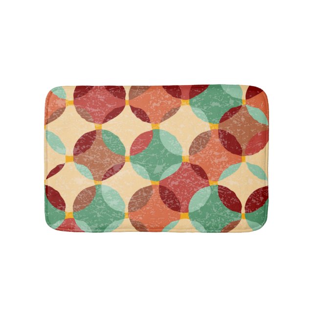 Circular mosaic pattern, geometric illustration. bath mat (Front)