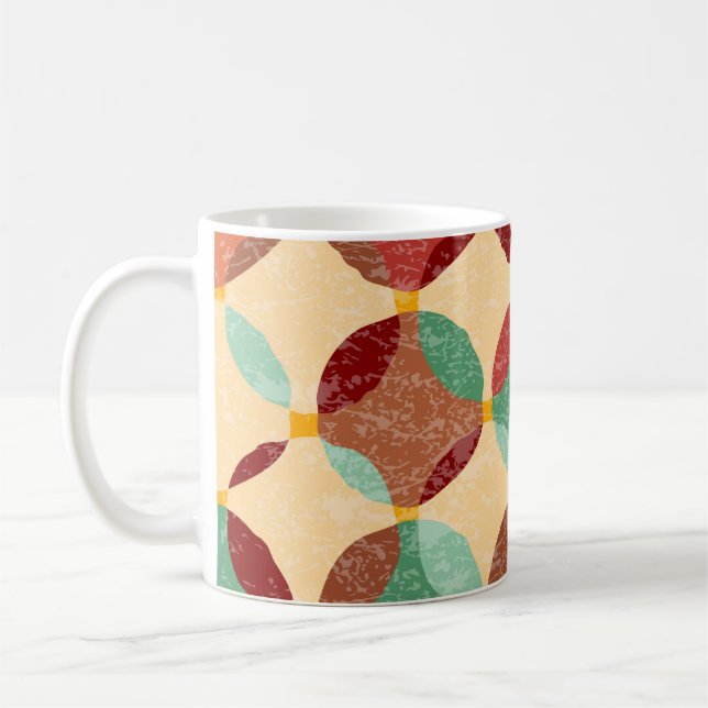 Circular mosaic pattern, geometric illustration. coffee mug (Left)