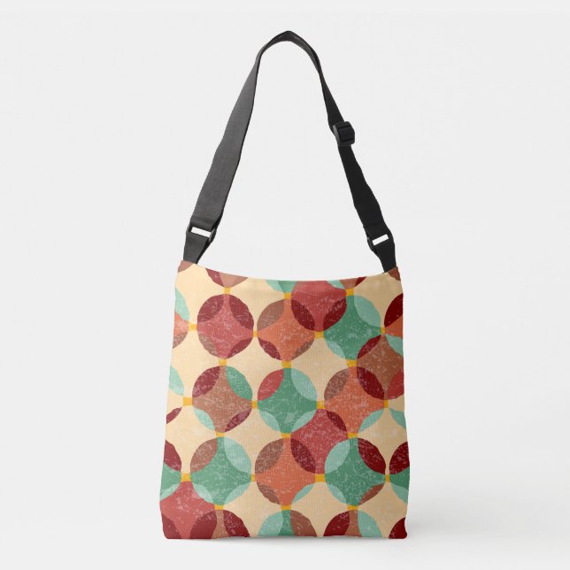 Circular mosaic pattern, geometric illustration. crossbody bag (Front)