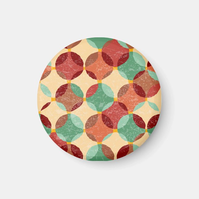 Circular mosaic pattern, geometric illustration. magnet (Front)