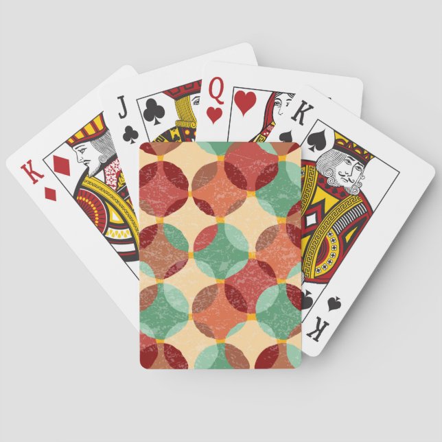 Circular mosaic pattern, geometric illustration. playing cards (Back)