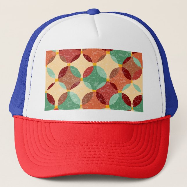 Circular mosaic pattern, geometric illustration. trucker hat (Front)