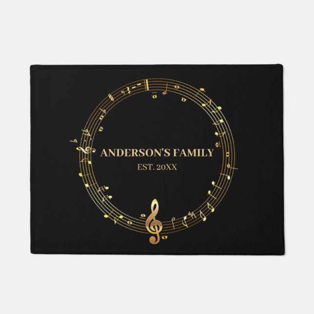 Circular Musical Notes Doormat (Front)