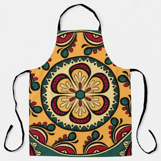 Circular ornaments, colourful seamless pattern. apron (Front)