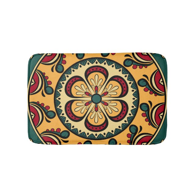 Circular ornaments, colourful seamless pattern. bath mat (Front)