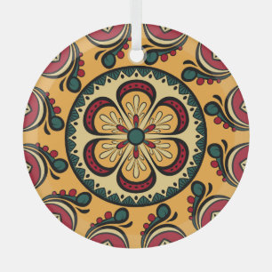 Circular ornaments, colourful seamless pattern. glass tree decoration