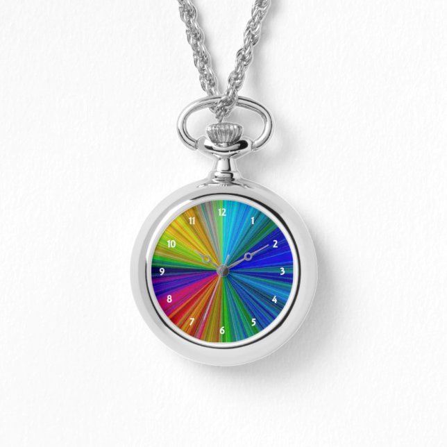 Circular Rainbow Wheel of Colours Wrist Watch (Front)