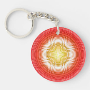 Circular - red orange yellow key ring