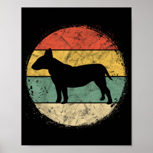 Circular Retro Bull Terrier Owner Bully Parents Poster