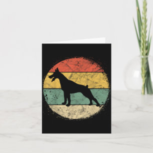 Circular Retro Doberman Owner Gift Pinschers Dobie Card