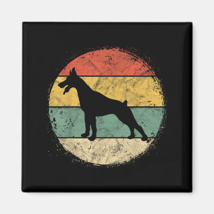 Circular Retro Doberman Owner Gift Pinschers Dobie Magnet