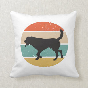 Circular Retro Labrador Owner Dad Mum Throw Pillow