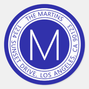 Circular Return Address or Circular Text Message Classic Round Sticker