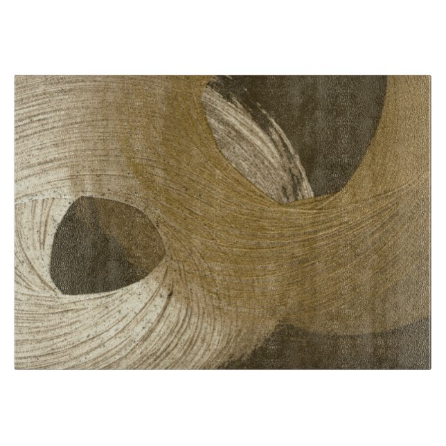 Circular Sandstorm in Tan and Dark Brown Cutting Board (Front)