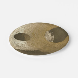 Circular Sandstorm in Tan and Dark Brown Paper Plate