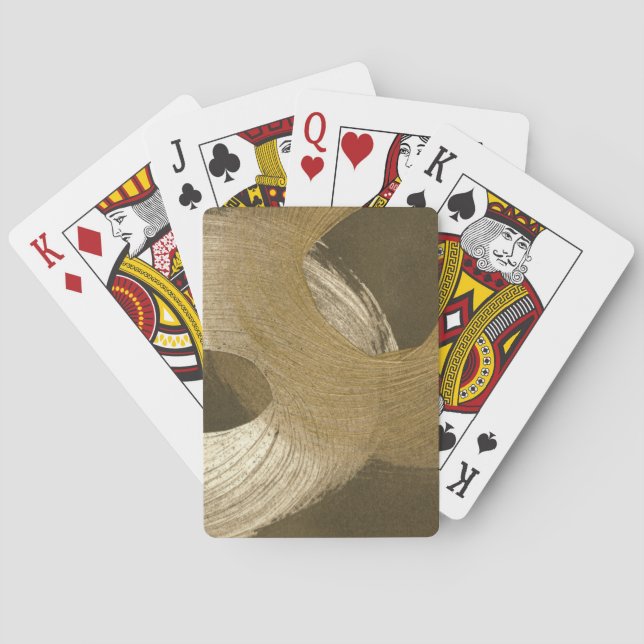 Circular Sandstorm in Tan and Dark Brown Playing Cards (Back)