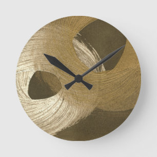 Circular Sandstorm in Tan and Dark Brown Round Clock