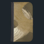 Circular Sandstorm in Tan and Dark Brown Samsung S4 Wallet Case<br><div class="desc">There is a lot of movement displayed in this painting by Megan Meagher. The swirls of colour look like circular sandstorms traversing the canvas. Put this on your wall today!</div>