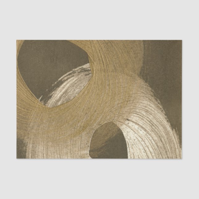 Circular Sandstorm in Tan and Dark Brown Tissue Paper (Front)