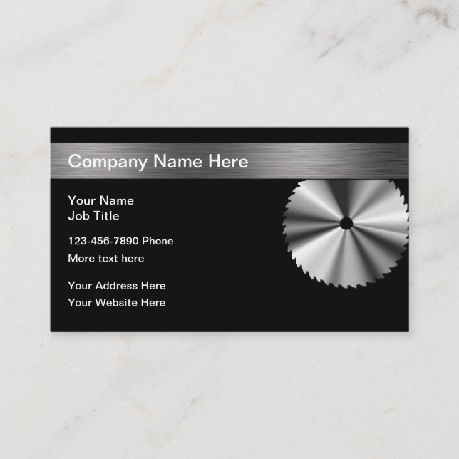 Circular Saw Blade Construction Business Card (Front)
