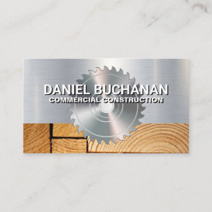 Circular Saw Cut Wood Construction Business Card