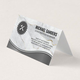 Circular Saw Hammer Marble Business Card