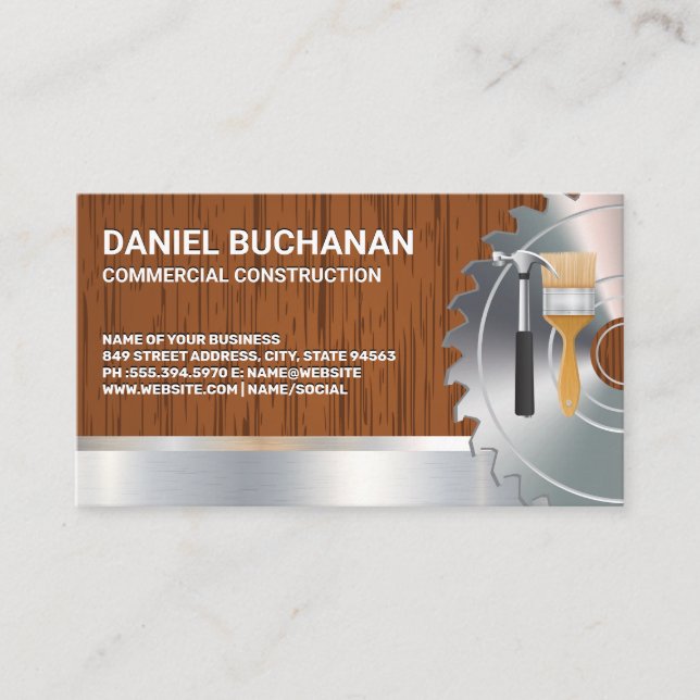 Circular Saw | Hardware Hammer Brush Business Card (Front)