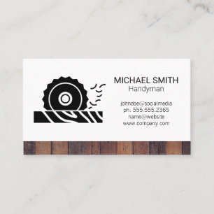 Circular Saw Wood Logo Business Card