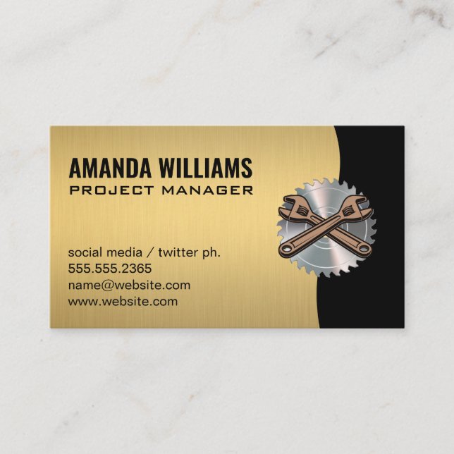 Circular Saw | Wrenches Hardware Business Card (Front)