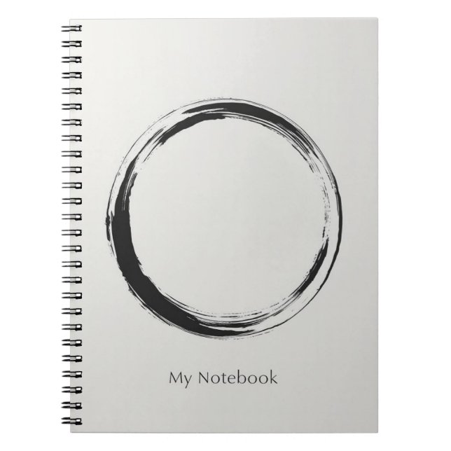 Circular Serenity: Brushstroke on Pale Ground Notebook (Front)