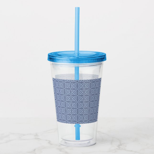 circular shapes seamless pattern acrylic tumbler (Front)