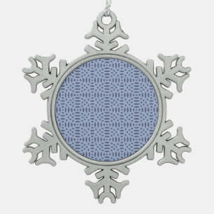 circular shapes seamless pattern snowflake pewter christmas ornament