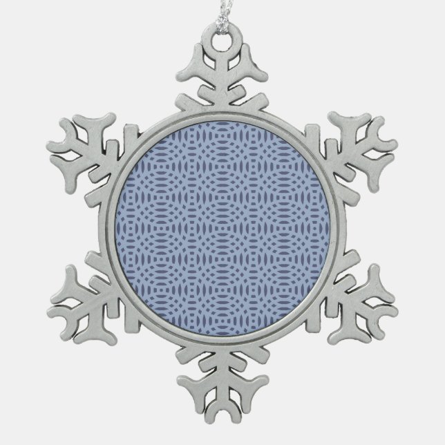 circular shapes seamless pattern snowflake pewter christmas ornament (Front)
