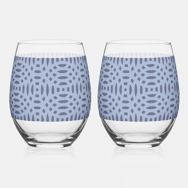 circular shapes seamless pattern stemless wine glass (Front)