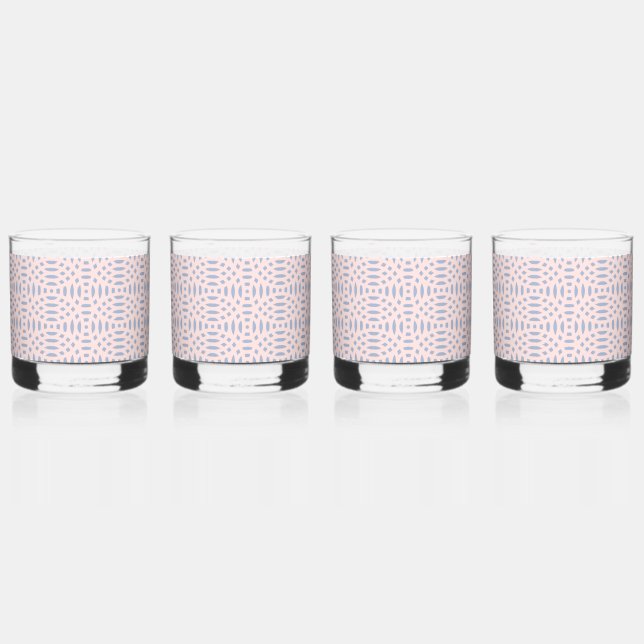 circular shapes seamless pattern whiskey glass (Front)