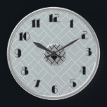 Circular Silver/Gray Art Deco Clock (LGE)<br><div class="desc">Finally the clocks are available! Both Circular and Square clocks. This clock measures 10.75 inches. I have designed it in Silver and Gray with black numerals. A lovely light clock that would go with most color decors. It looks very nice on a dark wall. For all who love Art Deco...</div>