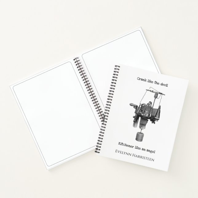 Circular Sock Knitting Machine Line drawing Notebook (Inside)