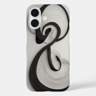 Circular Spiral Line Art iPhone 16 Case
