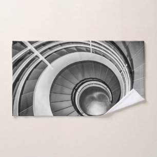 Circular Stairway BW Bath Towel Set