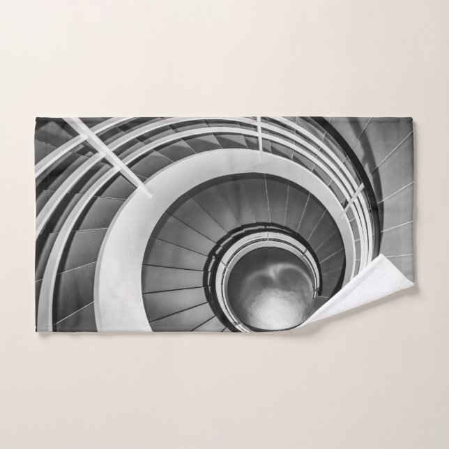 Circular Stairway BW Bath Towel Set (Hand Towel)