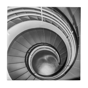 Circular Stairway BW Ceramic Tile