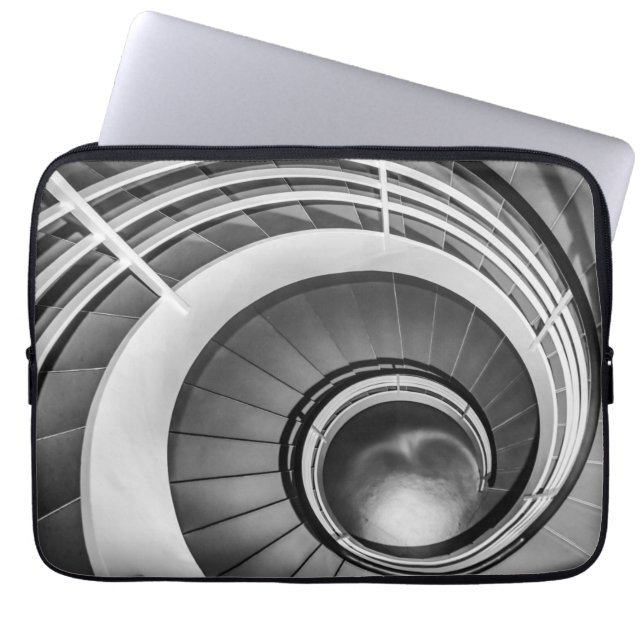 Circular Stairway BW Laptop Sleeve (Front)
